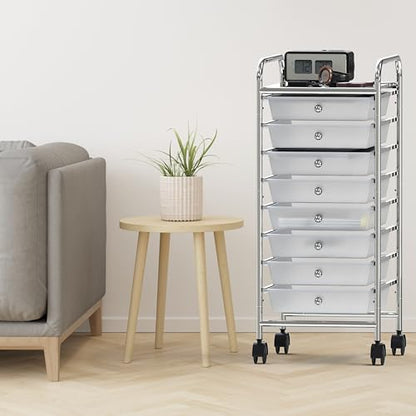 Simple Houseware 8 Drawers Rolling Utility Cart Art Craft Storage, Chrome - color: Chrome, size: 8 Drawers