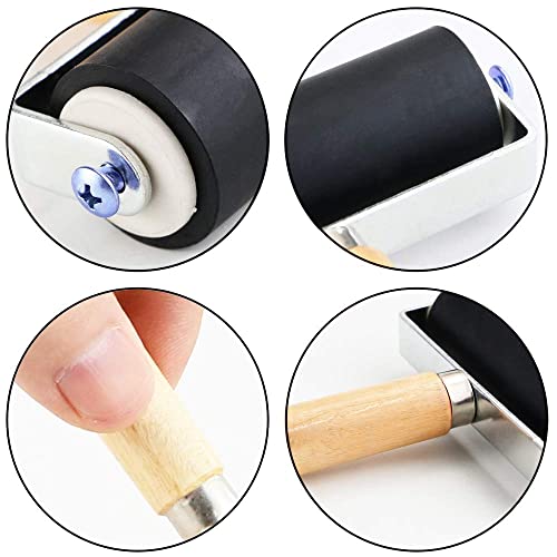 3 Pack Rubber Roller - Brayer Rollers with 3 Size for Crafting Brayer Rollers for Printmaking Brayer Tool Paint Brush Ink Applicator Art Craft Oil Painting Tool (2.4 inch,4 inch,5.9 inch)
