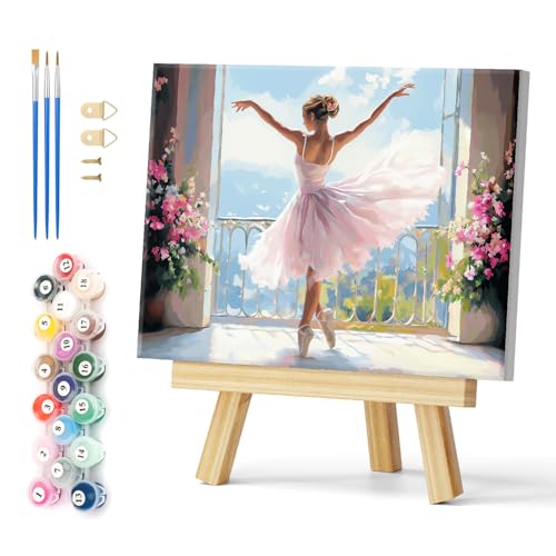 Natuyalo Framed Paint by Numbers Kit for Adults Dance Girl, Dancing Woman Acrylic Painting on Canvas, DIY Paint by Numbers with Frame for Beginners for Home Wall Decor 12x16 Inch - color: Color-08