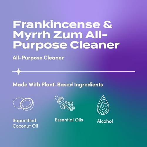 Zum by Indigo Wild All-Purpose Cleaner Combo (Pack of 2) - Natural Multipurpose Cleaners with Essential Oils, Baking Soda & More - Frankincense & Myrrh & Lavender, 16 fl oz Each