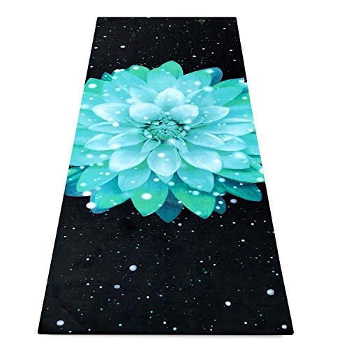 Heathyoga Non Slip Hot Yoga Towel, 100% Microfiber Non Slip Yoga Mat Towel for Hot Yoga, Pilates and Fitness, Exclusive Corner Pockets Design + Free Spray Bottle - color: Lotus