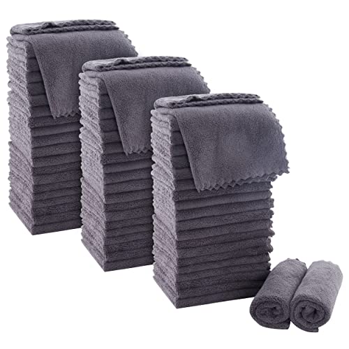 MOONQUEEN Ultra Soft Premium Washcloths Set - 12 x 12 inches - 72 Pack - Quick Drying - Highly Absorbent Coral Velvet Bathroom Wash Clothes (Grey) - color: Grey, size: 12 x 12 Inch(Pack of 72)