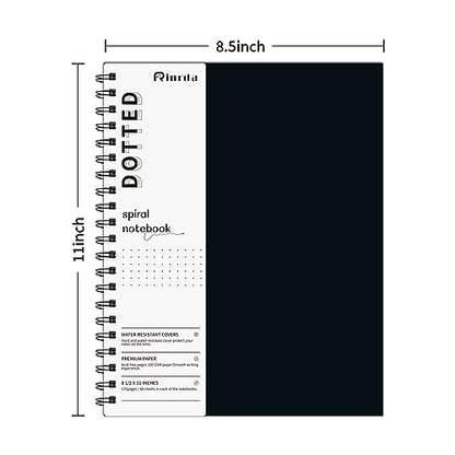 Dotted Journal Spiral Notebook 8.5" x 11"-4 Pack Dot Grid Notebook Hardcover Notebook 120 Pages 100 GSM Thick Dotted Paper Notebook Hardcover Journal for School, Office, Artist | 4 Pack Dot Grid Notebook Hardcover Notebook Thick Dotted Paper Notebook Hard