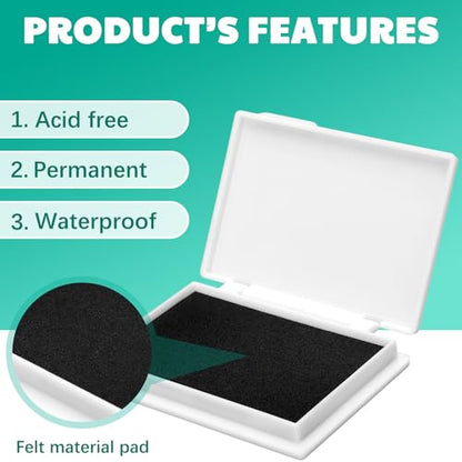 MotiMind 4 Pcs Archival Pigment Waterproof Ink Pad for Stamps, Black | Pigment Stamp Pads for Card Making Scrapbooking, Archival Acid-free Quality, 3.7x2.5 Inch, Works on Paper Glass - color: Black