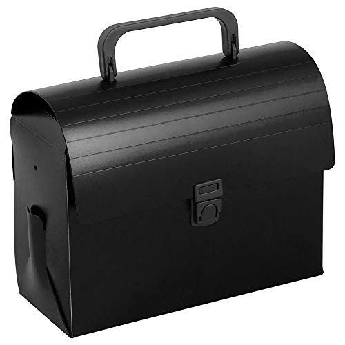 JAM PAPER Plastic Portfolio Art Case with Handles - 6 x 9 x 4 - Black - Sold Individually - color: Black