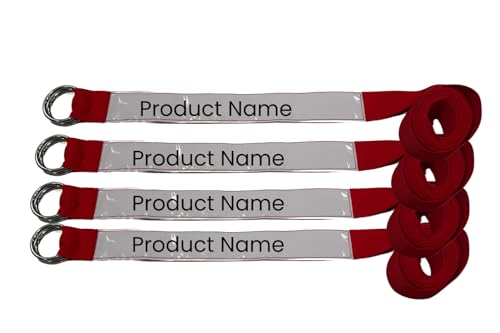 Hullaballoo Heavy-Duty Roll-Up Inflatable Storage Straps | 2" x 13ft | Red Webbing Straps with Stainless Steel Double O-Rings | 4-Pack for Securely Storing Bounce Houses, Slides & Obstacle Courses