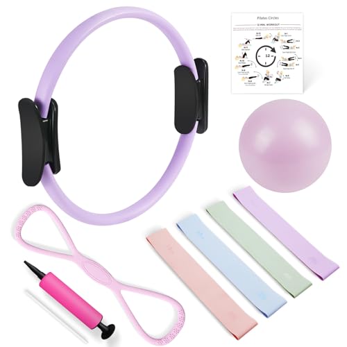 Pilates Kit, Pilates Essentials Kit for Women, 15” Pilates Ring and Ball Set