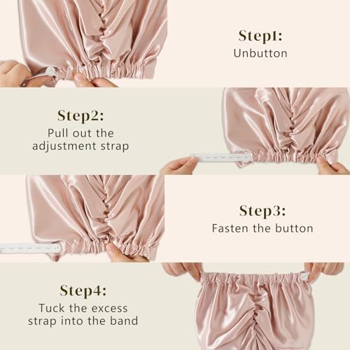 ZIMASILK 22 Momme 100% Mulberry Silk Bonnet for Sleeping Women, Pink - color: Pink