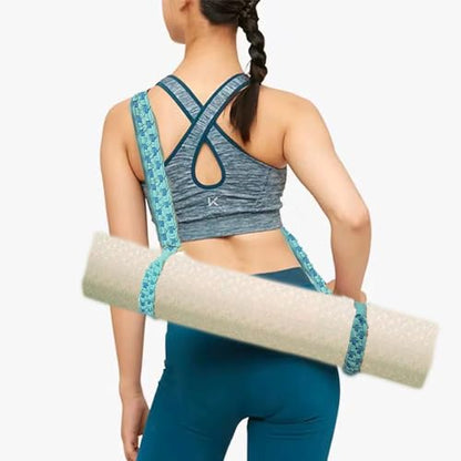 kiido Macrame Yoga Mat Carrying Strap [MAT NOT Included], Hand Woven Multi-use Strap/Carrier for Your Yoga Mat, Exercise Mat - color: Light Blue