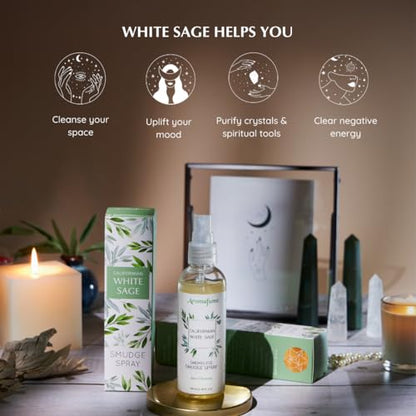 White Sage Smudge Spray for Spiritual Cleansing, Aromafume - color: White Sage