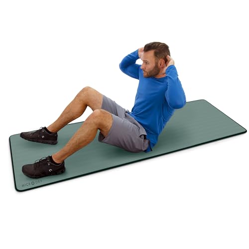 MICRODRY Multi-Purpose Fitness Mat, Cushioned & Non-Slip Foam for Yoga, Pilates, HIIT, Skid-Resistant and Tear-Resistant, 24"x72" with Carry Strap - color: Teal