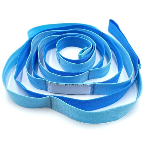 Stretching Strap with 10 Loops Non-Elastic Yoga Strap for Physical Therapy Pilates Dance Gymnastics Stretch Band for Daily Flexibility Routine at Home Gym Travel Includes Exercise Guide