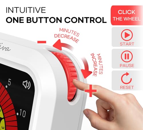 Visual Digital Timer, Large Color Display & Rechargeable, Magnetic Back & Silent Mode, 12 Hours Countdown/Up Stopwatch Timer for ADHD, Kids, Classroom, Kitchen, Work Productivity (White) - color: Floral White