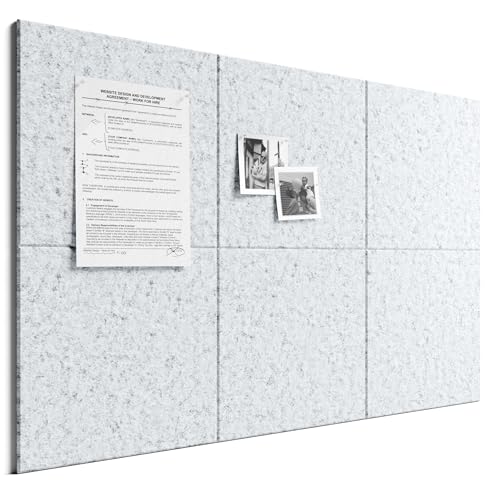 Bumusty 36" x 24" Large Cork Board Alternative, Light Gray - color: Light Gray, size: Solid tile 6-pack