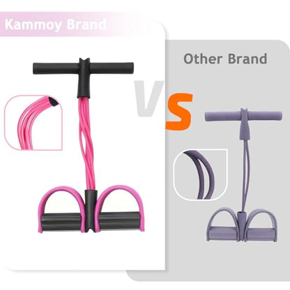 6-Tubes Tension Rope, Multifunction Elastic Yoga Pedal Puller Resistance Band, Natural Latex Tension Rope Fitness Equipment, for Abdomen, Waist, Arm, Leg Stretching Slimming Training - color: Pink