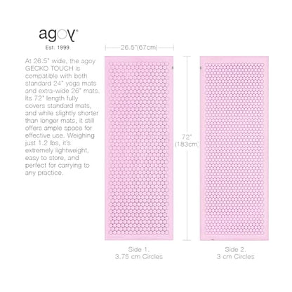 agoy Gecko Touch - 차세대 극세사 요가 타월 - 양면 실리콘 미끄럼 방지 그립 - 핫 요가에 이상적 - 흡수성이 뛰어나고 세척하기 쉽고 여행 친화적 - 30% 재활용 소재 - 웻 백 무료 - color: Purple Rain