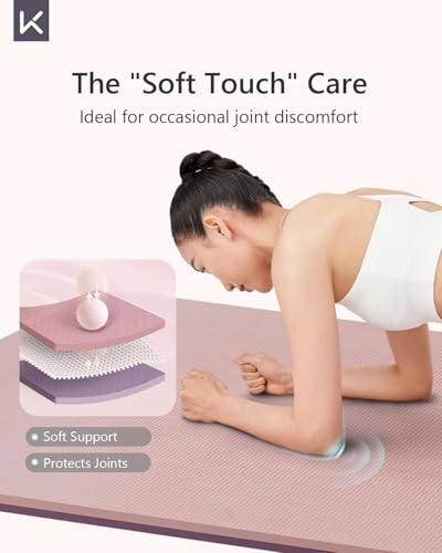 KEEP Yoga Mat 7mm Thick Non Slip - Extra Cushion TPE Exercise Mat for Home Workout & Pilates, Eco Friendly Knee Protection, 72"x24" Large Fitness Mat with Carrying Strap - color: pink