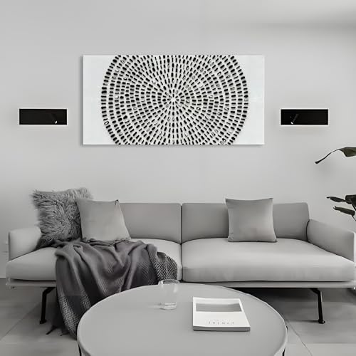 Art 30x60 inch Hand Painted Black and White Abstract Texture Art Oil Painting Large Modern Art Canvas Wall Decoration Painting - color: Yi073