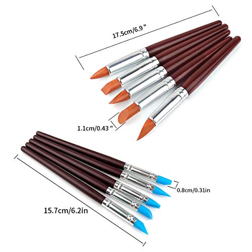 Hamineler 25 Pcs Clay Sculpting Tools Polymer Stylus Tool Set, Clay Shaping Tools Rubber Brushes Wipe Out Tool for Sculpture Pottery, Blending, Drawing