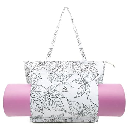 IwIeIaIrI Yoga Tote Mat Bag Carrier for Women with Mat Holder - color: White