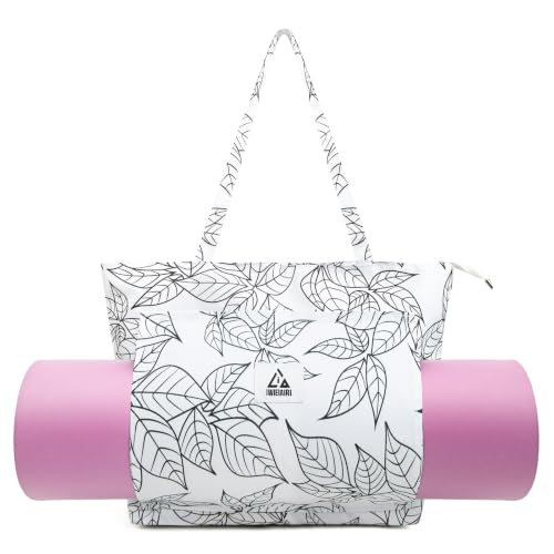 IwIeIaIrI Yoga Tote Mat Bag Carrier for Women with Mat Holder - color: White
