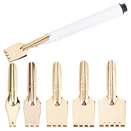 GORGECRAFT 5Pcs Brass Nibs Parallel Pen Tip Set 9/10/11/13/16mm Wide Comic Dip Pen Nibs Kit Artistic Font Writing School Art Supplies for Manga Calligraphy Pen-and-Ink Drawing Stationery Accessories