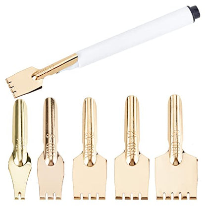 GORGECRAFT 5Pcs Brass Nibs Parallel Pen Tip Set 9/10/11/13/16mm Wide Comic Dip Pen Nibs Kit Artistic Font Writing School Art Supplies for Manga Calligraphy Pen-and-Ink Drawing Stationery Accessories