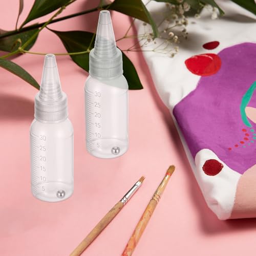20Pcs Airbrush Paint Bottle Jar 1oz/30ml Plastic Paint Container,with Ball | Resealable Small Squeeze Bottles, for Arts Crafts