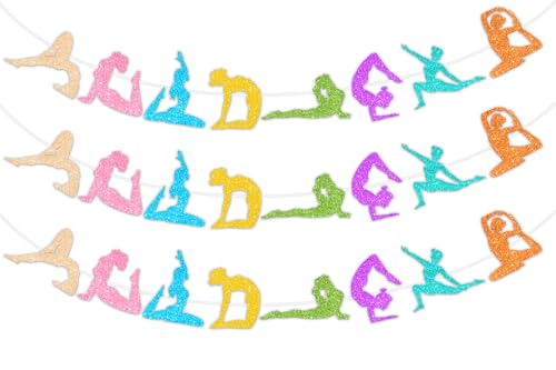 3 Pcs Yoga Garland for Teens Adults Birthday Bachelorette Party Supplies