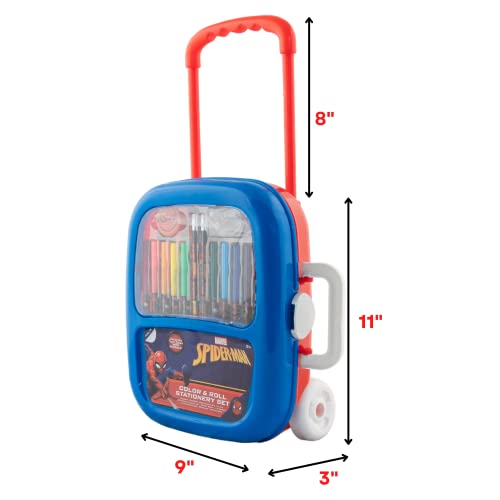 Marvel Spiderman Color and Roll Activity Set with Carrying Case, Stickers, & Art Supplies - style: Spiderman