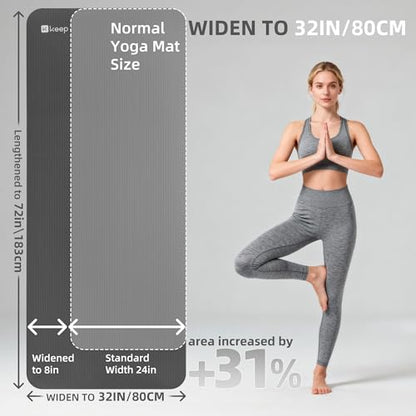 KEEP Extra Thick NBR Yoga Mat - color: Grey, size: 72”x32”x15mm
