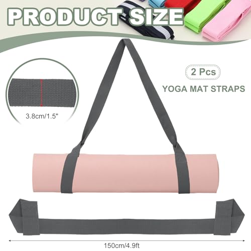 Yoga Mat Straps for Carrying, Adjustable Exercise Mat Sling Holder Multi Purpose Mats Carrier - color: Dark Grey