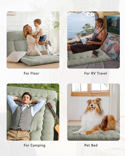 Japanese Floor Mattress,3.5" Thicken Futon Mattress Tatami Mat - color: Dark Gray, size: Queen (80”L × 60“W)