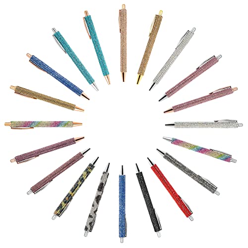 Gullor Click Ballpoint Pens, Diamond-encrusted Ball Pens, Black Ink Medium Point 1mm, for Office Supplies Gift Wedding Birthday - color: Rainbow, style: 10 Pieces