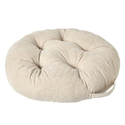 Floor Pillow Cushion with Handle for Adults Women Men | Large Meditation & Sitting Cushion Pillow for Tatami, Living Room, Yoga (2, Beige, Round, 22" x 22" x 6") - color: Beige, Round