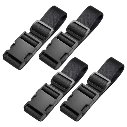 Vigorport Utility Straps Quick Release Nylon Backpack Accessory Bag Strap | Adjustable Nylon Travel Belt, Multi Purpose Compression Straps, Sleeping Bag Strap for Hiking, Travel, Outdoor Sports-4 Pack - color: Black, size: 1.5"W-24"L