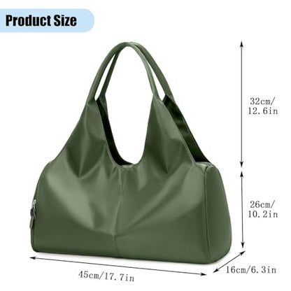 Forestfish Gym Bag For Women With Shoes Compartment & Wet Dry - color: Army Green