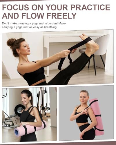 Yoga Mat Strap Carrier with Adjustable Hook-and-Loop for Most Mats