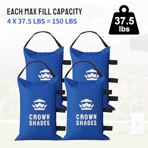 CROWN SHADES Sand Bags for Canopy Legs, 150 LBS, Blue (Unfilled) - color: Blue, size: 150lbs