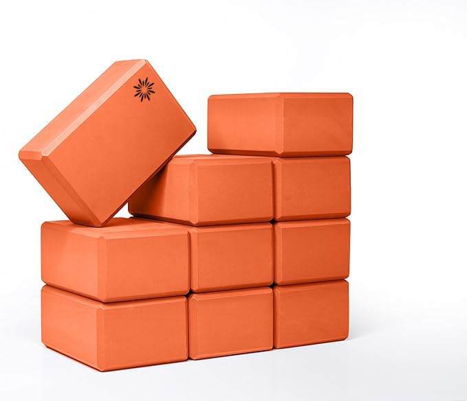 Bulk 4in Foam Yoga Blocks, 10 Pack - color: Orange