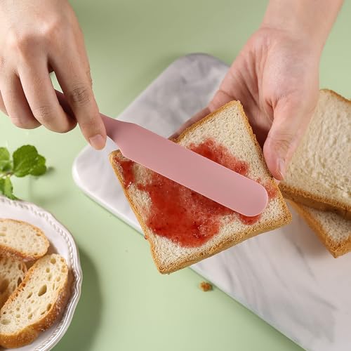 4 Pcs Silicone Jar Spatula Long Handle Kitchen Spatulas for Mixing, Scraping, and Spreading,Ideal for Jars, Baking, Cake Icing, Cream, Butter, and Batter Kitchen Tool (Purple, Pink, Green, Yellow) - color: Purple, Pink, Green, Yellow