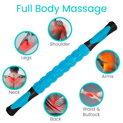 Vive Massage Stick Roller for Muscle, Back, Legs - Deep Tissue Body Fascia | Massager for Hamstring, Calf, Neck Pain, Trigger Point, Exercise -Rolling Relief Tool for Physical Therapy, Recovery