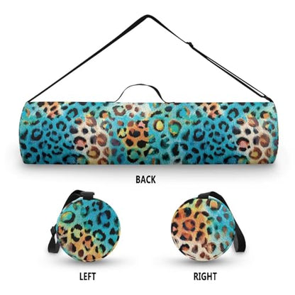 Yoga Mat Bag for Women & Men Full-Zip Yoga Mat Carrier Bag for Class Workout Park with Adjustable Strap - color: Blue Tiger Print