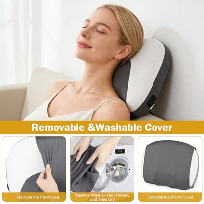 Futurebatt Neck Massager Pillow with Active Cervical Stretching, 3D Rolling Shiatsu Massage & Heat, Neck and Shoulder Massager for Desk Workers, Cervical Relief Pillow for Home and Office