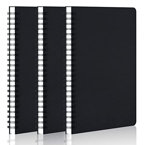 EUSOAR Graph Paper Spiral Notebook, A5 3Pack 5.5"x8.3" 120 Pages Hardcover PaperNotebook Journals, Wirebound Journal Sketch Notebook for Math and Science Students Engineering Artist Drawing - color: Black, size: A5