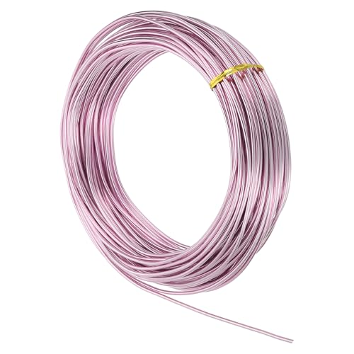 MECCANIXITY 10 Gauge 2.5mm Aluminum Wire, 100 Feet Bendable Metal Craft Armature Wire for Jewelry Making DIY Beading Floral Wreath Wrapping Sculpting, Light Pink - color: Light Pink, size: 10 Gauge x 100Ft