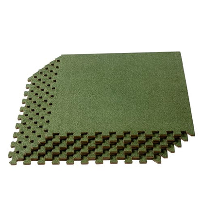 We Sell Mats 3/8 Inch Thick Interlocking Foam Carpet Tiles Durable Carpet Squares Anti Fatigue Support for Home Office or Classroom Use - color: Olive, style: 48 Square Feet (12 Tiles)