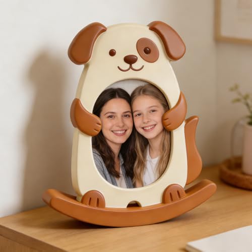 Silicone Resin Mold for Moving Photo Frame, DIY Rocking See-Saw Picture Frame Molds with Dinosaur, Kitten & Puppy Shape, Stand Holder for Resin Casting, Personalized Home Decor Handmade Gifts (4 PCS) - size: Cat&Dog Photo Frame