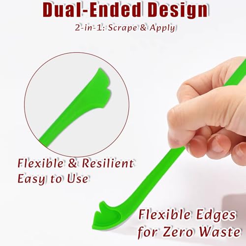 Silicone Spatula Set (6Pcs) - Dual-Ended Mini Scraper & Applicator for Zero Waste Cosmetics, Kitchen Food Jars, and Crafts. Thin Jar Spatula in 3 Versatile Sizes, Easy to Clean.