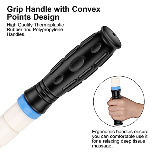 iGreely Premium Muscle Roller the Ultimate Massage Roller Stick 17 Inches Recommended By Physical Therapists Promotes Recovery Fast Relief for Cramps Soreness Tight Muscles-White